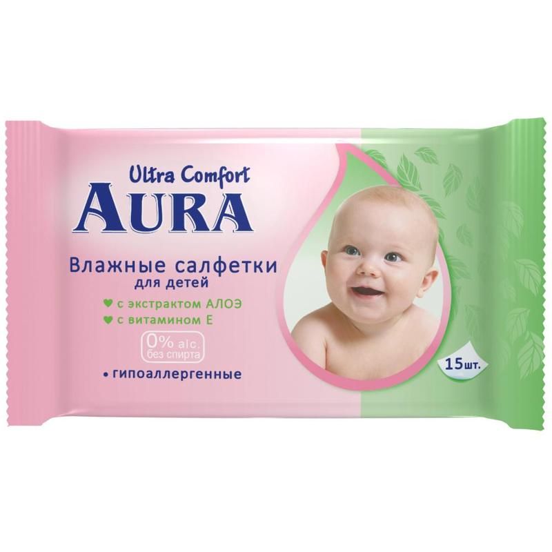 фото упаковки Aura салфетки влажные детские