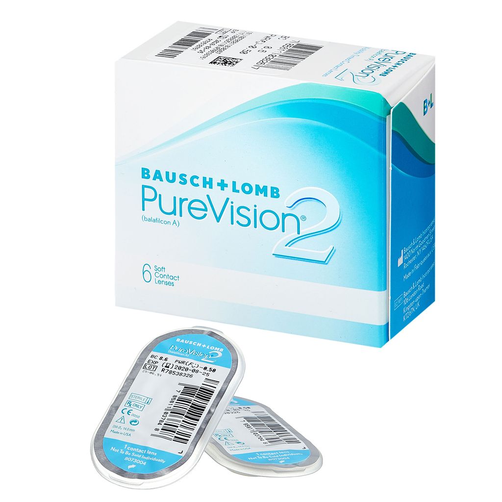 Bausch&Lomb PureVision 2 Контактные линзы плановой замены, BC=8.6 d=14.0, D(-5.50), 6 шт.