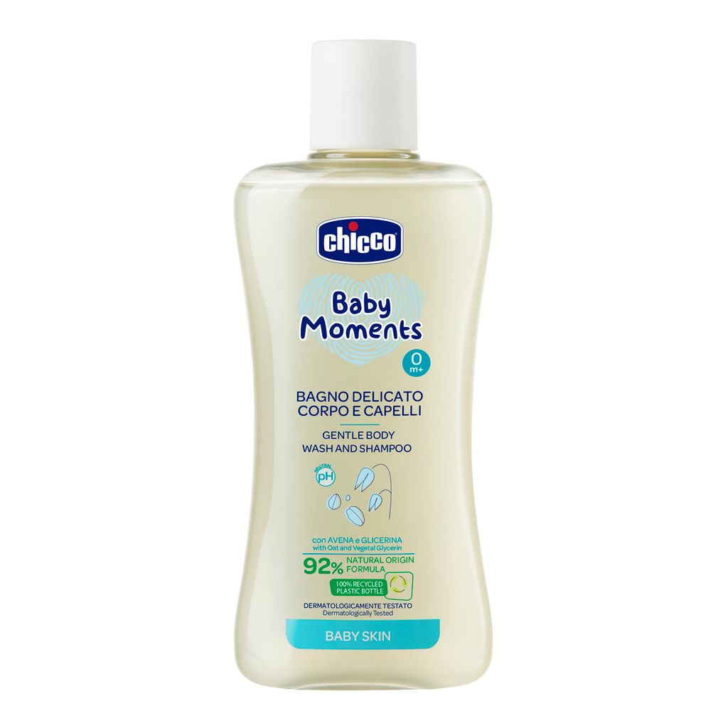 фото упаковки Chicco Baby moments Пена для тела и волос Нежная