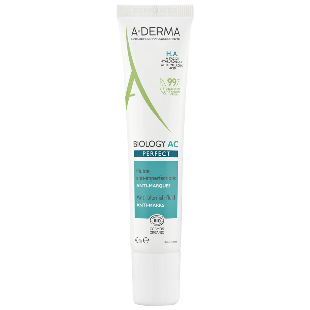 фото упаковки A-Derma Biology AC Perfect Флюид против дефектов кожи, склонной к акне