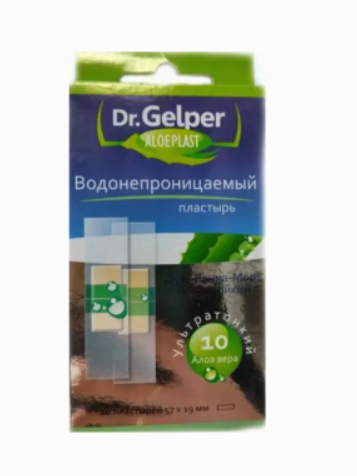 фото упаковки Dr. Gelper aloeplast пластырь водонепроницаемый