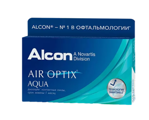 Alcon Air Optix aqua контактные линзы плановой замены, BC=8,6 d=14,2, D(-2.25), стерильно, 3 шт.