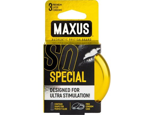 Maxus Special Презервативы ребристые с точками, презерватив, 3 шт.