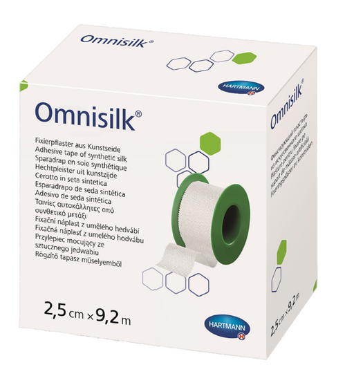 Omnisilk Пластырь фиксирующий, 9,2мх2,5см, пластырь медицинский, шелковая основа, 1 шт.