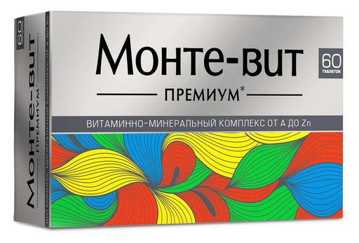 Монте-вит Премиум, 1455 мг, таблетки, 60 шт.
