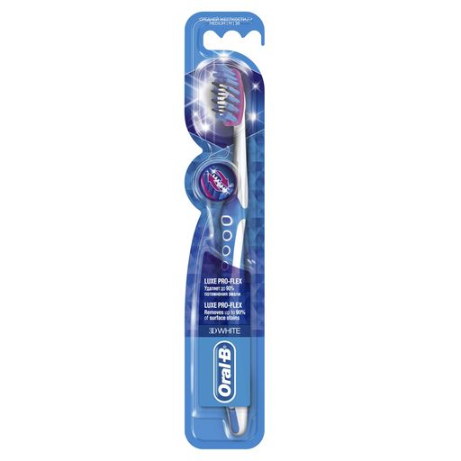 Oral-B 3d White Luxe Pro-Flex 38 зубная щетка средняя, щетка зубная, 1 шт.