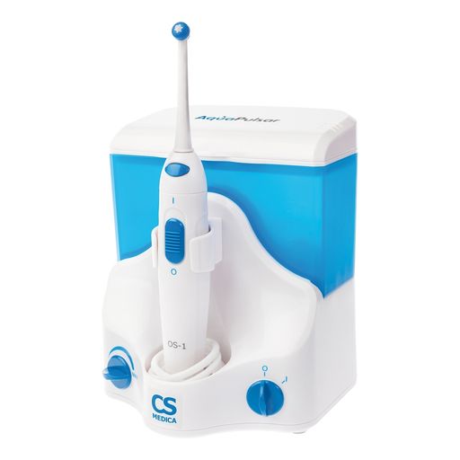 AquaPulsar Ирригатор для полости рта CS Medica OS-1, 2 режима работы, 4 насадки, цвет в ассортименте, 1 шт.