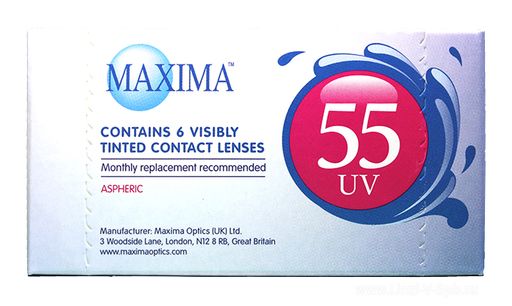 Maxima 55 UV Контактные линзы плановой замены, BC=8,6 d=14,2, D(-3.75), стерильно, 6 шт.