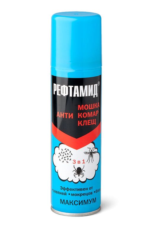 Рефтамид Максимум аэрозоль от комаров клещей и мошек, аэрозоль для наружного применения, 100 мл, 1 шт.