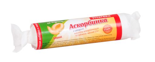Витатека Аскорбинка с сахаром, 2.9 г, таблетки, со вкусом дыни, 10 шт.
