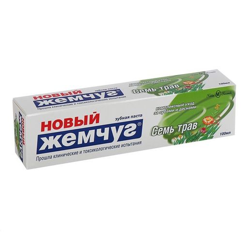 Новый Жемчуг Зубная паста Семь трав, 100 мл, 1 шт.