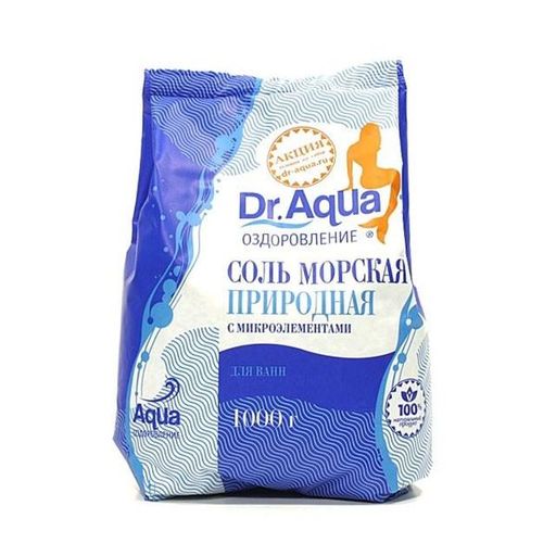 Dr. Aqua Соль морская природная, соль для ванн, 1 кг, 1 шт.